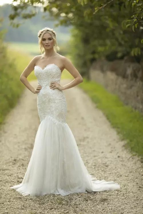 Mermaid style wedding dress lace sale